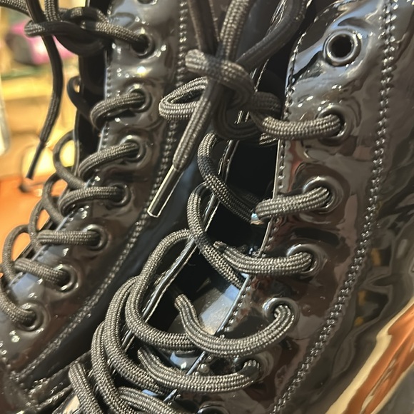 NWOB Patent Leather Combat Boots - Picture 3 of 4
